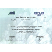 Certificatul de participare ROMURO 2014